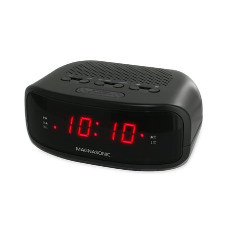 Magnasonic Digital AM/FM Clock Radio with Battery Backup, Dual Alarm, Sleep & Snooze Functions, Display Dimming Option (EAAC200)