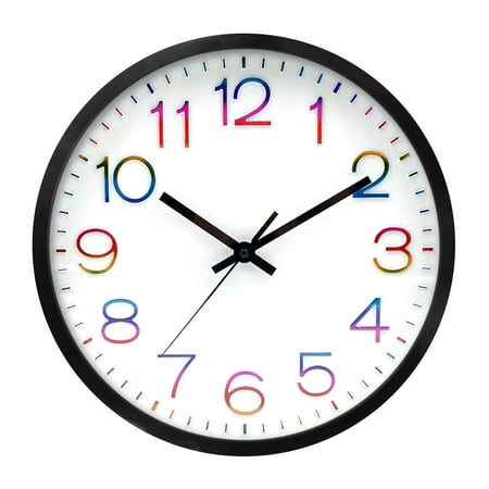 Mainstays Modern 12 Wall Clock with Multicolor Numbers