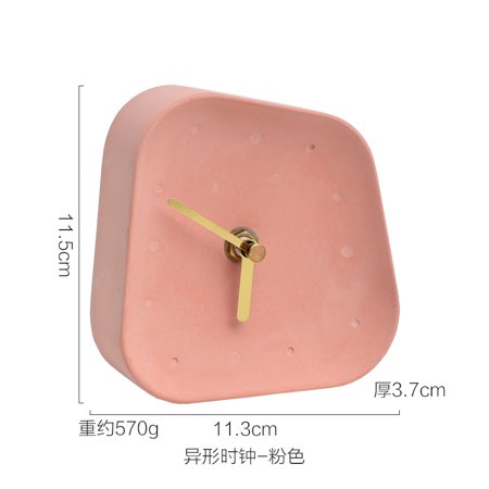 Marble Texture Alarm Clock Irregular Shaped Cement Clock Nordic Minimalist Dorm Bedside Desktop Silent Clocks Pointer Timepiece