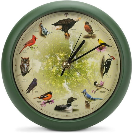 Mark Feldstein Limited Edition 20th Anniversary Singing Bird Wall/Desk Clock, 8 Inch