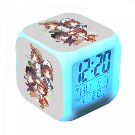 MAYUJIAASE Digital Alarm Clock for Kids, Cartoon Game Pattern 7 LED Color Changing Wake Up Clock with Thermometer Function and Night Light, Gift for Boys Girls A93-883 NZ924-883