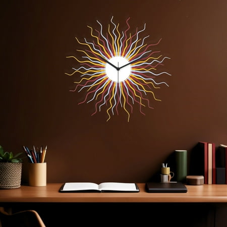 Medusa Meadow - 16 in Unique Analog Starburst Wall Clock and Joyful Wall Decor by ardeola