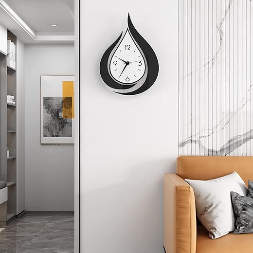 MEISD Decorative Wall Clock for Living Room Decor, Modern Wall Clocks Battery Operated for Bedroom Kitchen Office Home, 16.5 Inch Acrylic Big Silent Creative Wall Clock Non Ticking