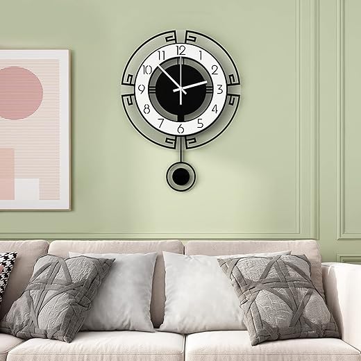 MEISD Wall Clock for Living Room Decor, 18.3 Inch Big Decorative Wall Clocks for Bedroom Kitchen Home Office,Modern Wall Clock Battery Operated, Large Silent Wall Clock Non Ticking, Analog Display