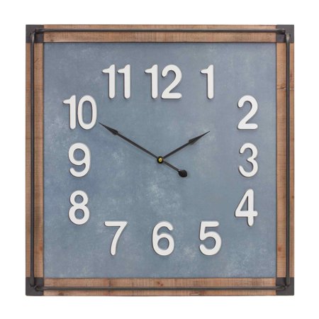 Melrose International 88013DS Wood Framed Square Wall Clock - 23.5 in. Square