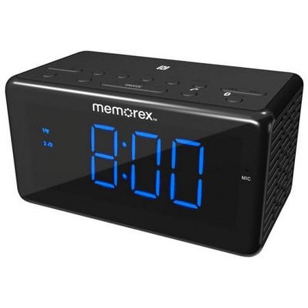 Memorex Bluetooth Clock Radio, MCB328B, Black