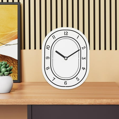 Menolana Oval Wall Clock Decorative Clock Silent Simple Acrylic Wall Hanging Clock, Stylish Wall Clock for Bedroom Kitchen Home Office