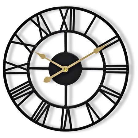 MHSHZLJZK Large Wall Clock for Living Room Decor, (30CM) 12 Inch Wall Clock Decorative, Metal Analog Numeral Wall Clock Modern Wall Clocks - Large Clock Home Decor (Black)