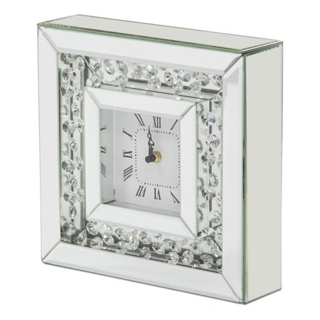 Michael Amini Montreal Mirrored Tabletop Clock - Set of 2