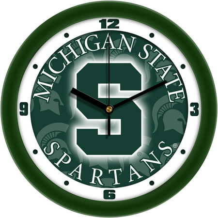 Michigan State Spartans 11.5'' Suntime Premium Glass Face Dimension Wall Clock