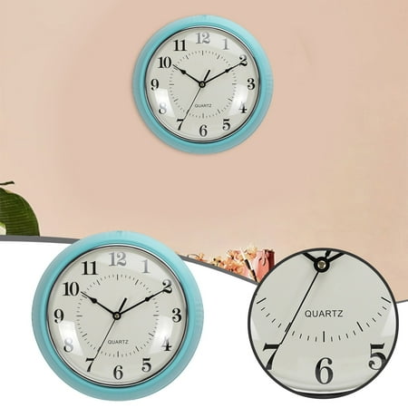 Mid Century Modern Wall Clock Flip Clock Led Clock Fan Instruments Retro Round Turquoise Metal Analog Wall Clock