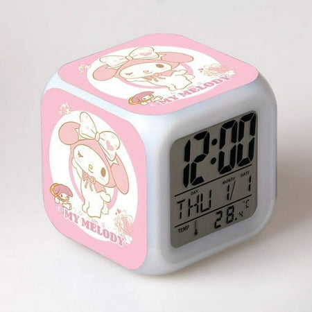 MINISO Cartoon Sanrio Colorful Alarm Clock Cinnamoroll Hello Kitty Melody Kuromi Alarm Clock The Best Birthday Gift