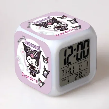 MINISO Sanrio Alarm Clock Cinnamoroll Hello Kitty Melody Kuromi Alarm Clock The Best Birthday Gift Two-dimensionall Alarm Clock