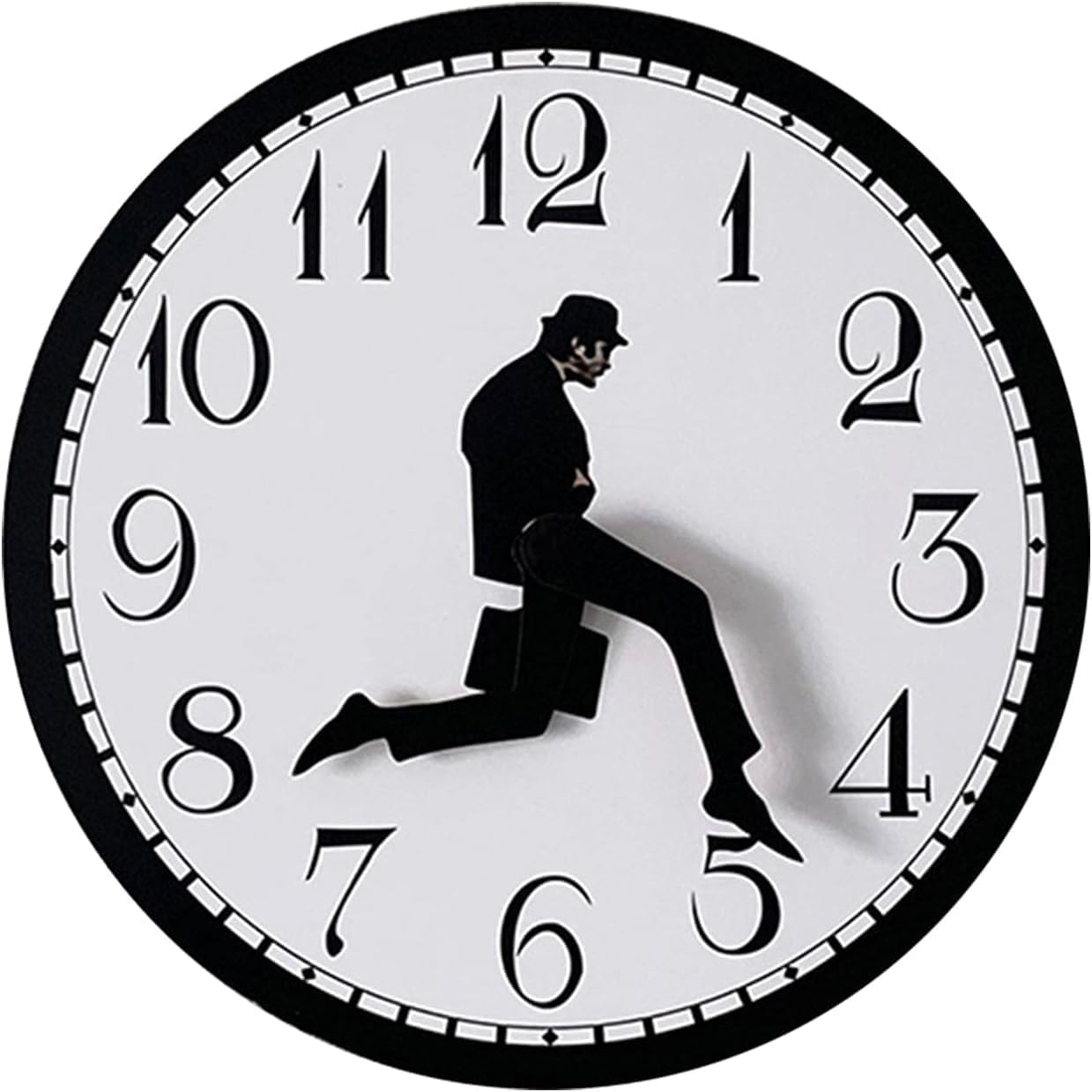 Ministry of Silly Walks Clock, 10 Inch Silly Walk Wall Clock, Funny Modern Silent Wall Watch Clock for Hotel, Living Room Decor for Living Room Decor, Bedroom, Kitchen, Novelty Home Decor Gifts