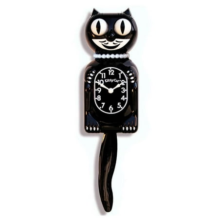 MISS KITTY CAT CLOCK (3/4 Size) 12.75 Retro Black Kit-Cat Klock Free Battery