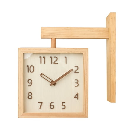 MJK Clock Solid Wood Double-Sided Wall Clock Living Room Home Fashionable Simple Modern Clock Wall-Mounted Light Luxury Corner Two