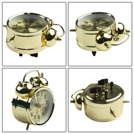 Mlless Vintage Gold Horseshoe Mechanical Alarm Clock with Manual Wind Up