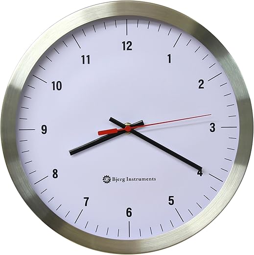 Modern 12 Stainless Silent Wall Clock White Face with Non Ticking Quiet and Accurate Movement