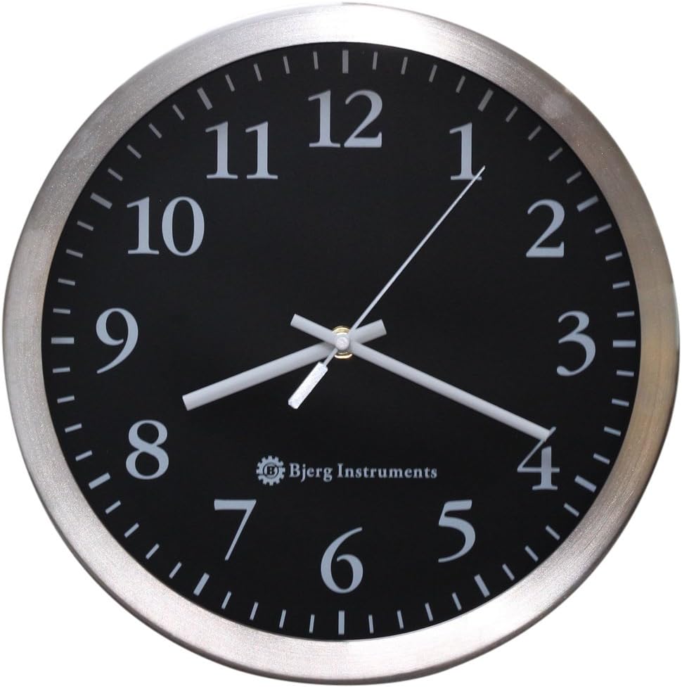 Modern 12" Stainless Silent Wall Clock with Non Ticking Quiet and Accurate Movement