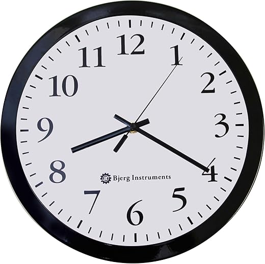 Modern 12 Steel Enclosure Silent Wall Clock with Non Ticking Movement (Black)