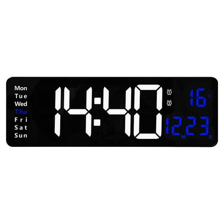 Modern Clock Wall Decor Atomic Clock Led Clock Digital Outdoor Large Led Digital Wall Clock Temperature Date Day Display Usb Remote Control