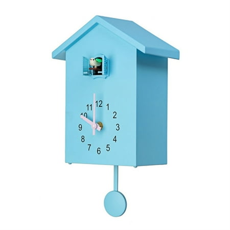 Modern Cuckoo Wall Clock Fashion Creative Pendulum Clocks Bird House Battery Powered Cuckoo Wall Clock for Living Room Kitchen