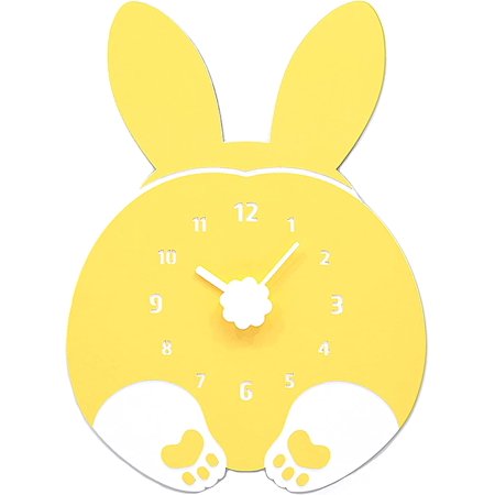 Modern Minimalist Silent Wall Clock Funny Animal Collection (Rabbit Butt)