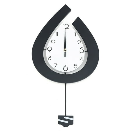 Modern Stylish Wall Clock Pendulum Clock Wall-Mounted Decoration Black Wall Clock 11.81*22.44inch