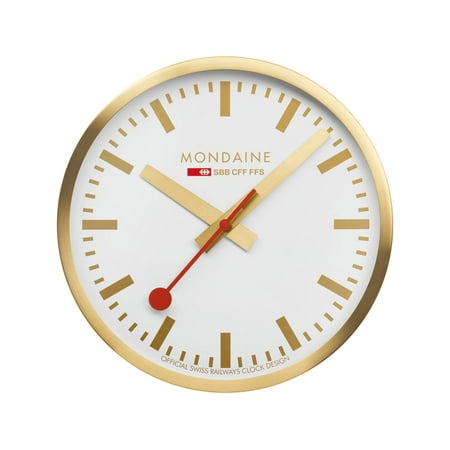 Mondaine Wall Kitchen Clock, Golden, 40cm