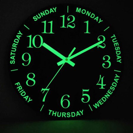 MONIPA Modern Large Luminous Wall Clock Glow in The Dark Quartz Home Decor Night Clocks