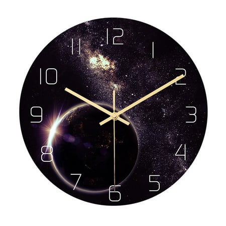 Moocorvic 3D Large Photo Wall clock Removable Glow In The Dark clocks