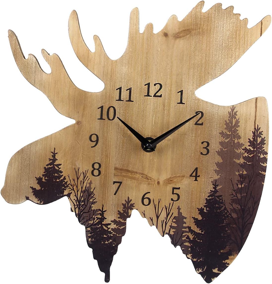 Moose Forest Wood Clock