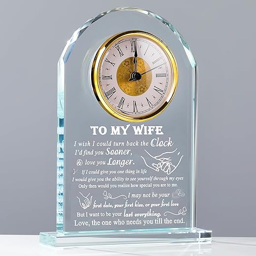 Movdyka Gifts for Wife from Husband Unique - Crystal Clock Gifts Personalized Gifts for My Wife Who Has Everything - Birthday Anniversary Wedding Valentines Day Gifts Ideas for Wife