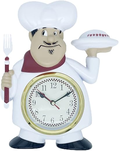 Muellery Chef Decorative Wall Mounted Clock for Kitchen Dinning Hall Restaurant Café TPCA54336-P