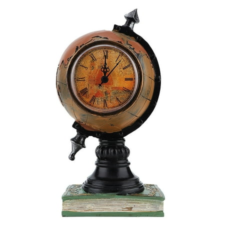 Multifunctional Globe Design, Perfect as Home Desk Decor and Photography Prop Vintage Yellow Alarm Clock