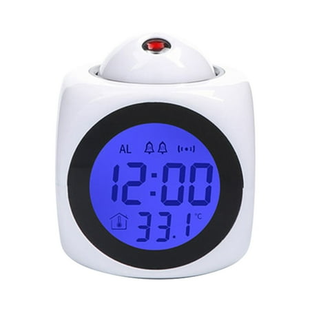 Multifunctional LED Projection Alarm Clock with Voice Talking Function Digital Alarm Clock 12 /24 Hour Temperature 12 /24 Hour W