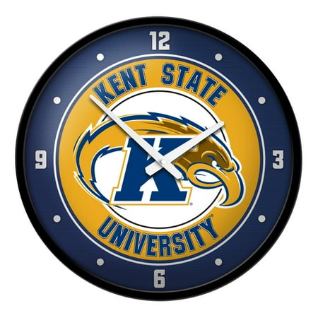 Navy Kent State Golden Flashes Modern Disc Wall Clock