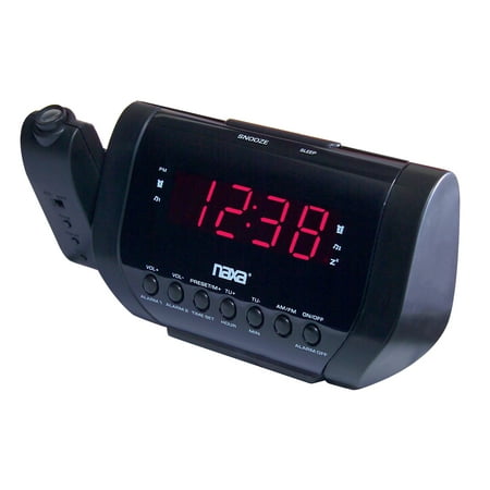 Naxa Electronics NRC-173 Projection Dual Alarm Clock Radio