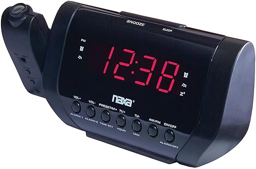 Naxa NRC-173 Projection AM/FM Dual Alarm Clock