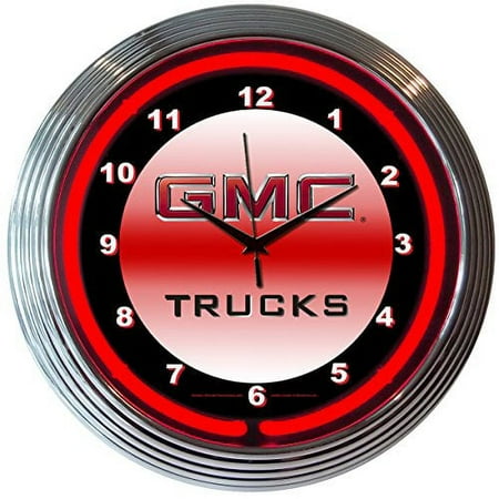 Neonetics Bar and Game Room GMC Trucks Neon Wall Clock, 15-Inch