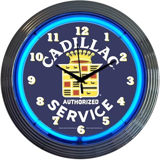 Neonetics Cars and Motorcycles Cadillac Service Neon Wall Clock, 15-Inch