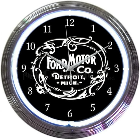 Neonetics ford Motor Company Neon Wall Clock Heritage Emblem & Design Automotive Decor