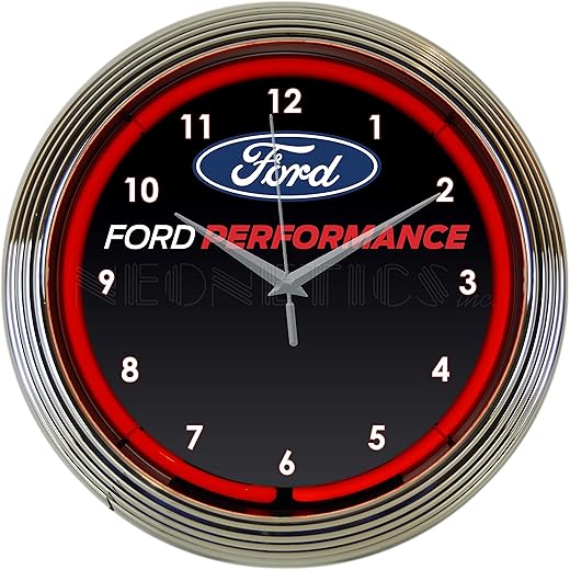 Neonetics Ford Performance Red Neon Wall Clock, 15-Inch