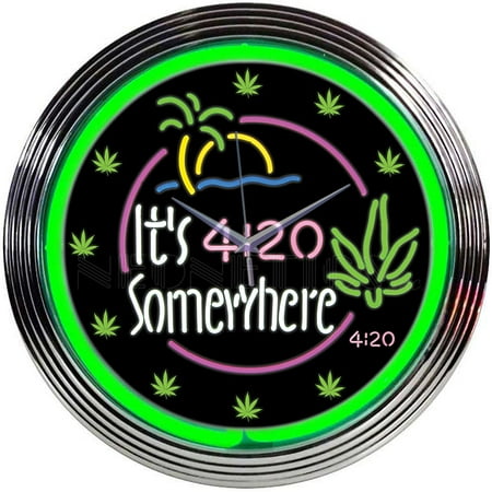 Neonetics It's 4:20 Somewhere Neon Clock