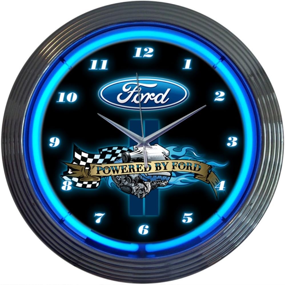 Neonetics Powered by Ford Neon Wall Clock, 15"