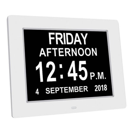 Newest Digital Calendar Clock Extra Large Non-Abbreviated Day Date Month,Clock with 1 Option for Senior Eldarly Memory Loss Vision Impaired Clock