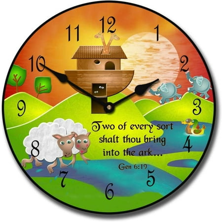 Noah's Ark Wall Clock| Beautiful Color, Silent Mechanism, Made in USA