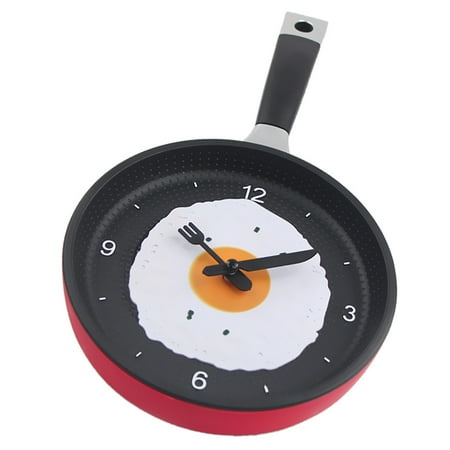 Non-Ticking Frying Pan Wall Clock Clock To Choose Red