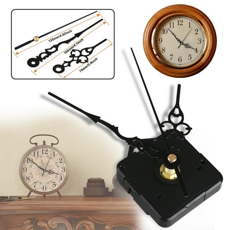 Non-Ticking Hands Quartz DIY Wall Clock Movement Mechanism, EEEkit DIY Repair Parts Replacement with 3 Different Clock Hands, Battery Operated Clock Motor Kit, for Clock Repair DIY Replacement