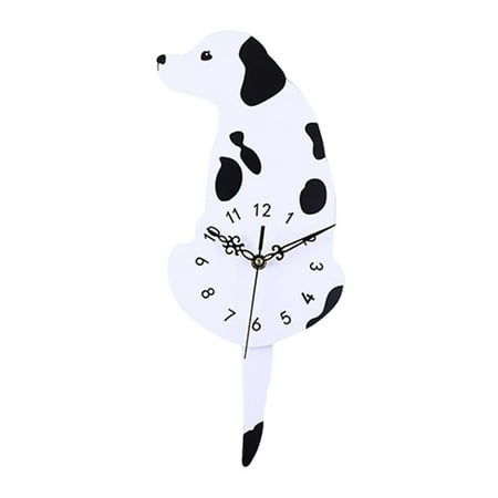 Novelty Dog Clock Silent Wall Mute Movement, Minimalist Modern design the wall Clock Pendulum for Kids Bedroom, Livingroom, ,